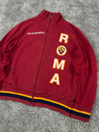 Sudadera vintage Diadora AS Roma 2003/2004 con cremallera «Burdeos/Blanco» (S)