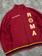Sudadera vintage Diadora AS Roma 2003/2004 con cremallera «Burdeos/Blanco» (S)
