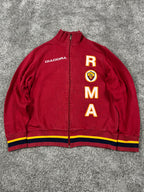 Sudadera vintage Diadora AS Roma 2003/2004 con cremallera «Burdeos/Blanco» (S)