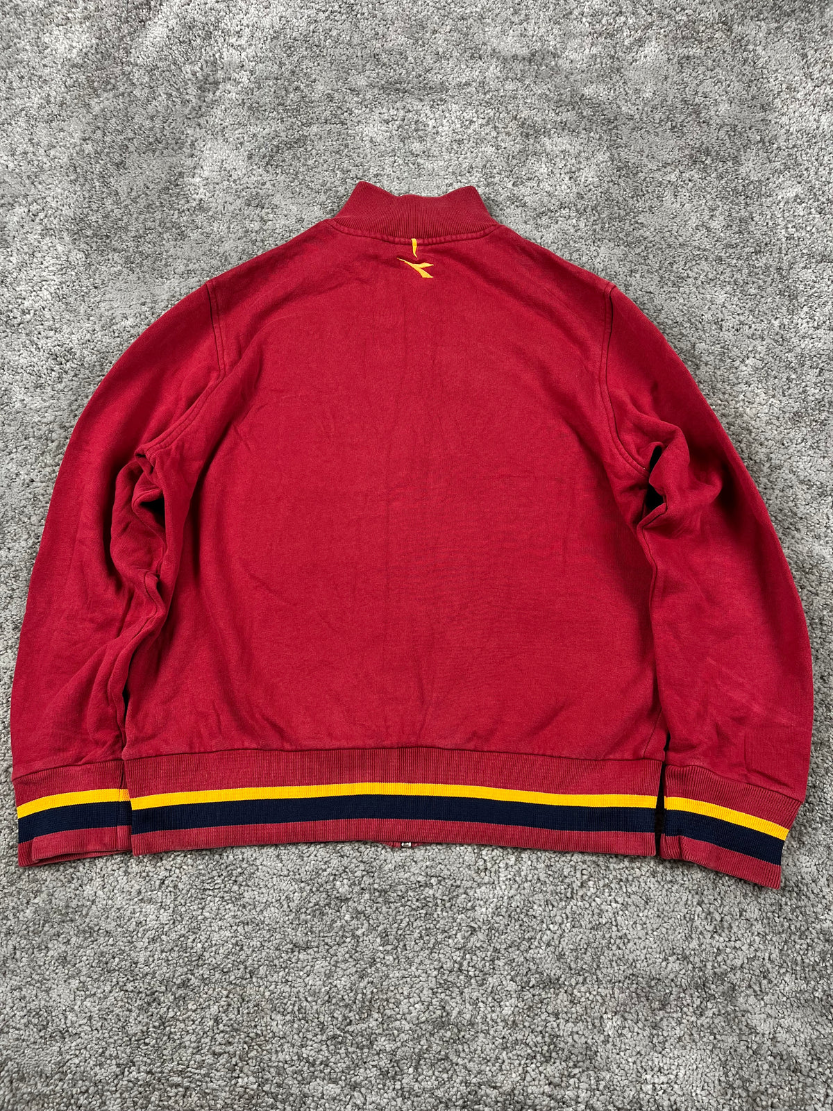 Sudadera vintage Diadora AS Roma 2003/2004 con cremallera «Burdeos/Blanco» (S)