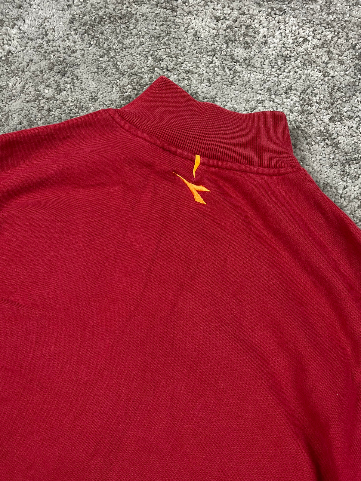 Sudadera vintage Diadora AS Roma 2003/2004 con cremallera «Burdeos/Blanco» (S)