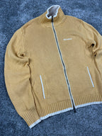 Ralph Lauren USA Double Zip Sweater Vintage Y2K 2000S "Yellow/White" (S)