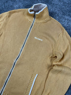 Ralph Lauren USA Double Zip Sweater Vintage Y2K 2000S "Yellow/White" (S)