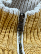 Ralph Lauren USA Double Zip Sweater Vintage Y2K 2000S "Yellow/White" (S)