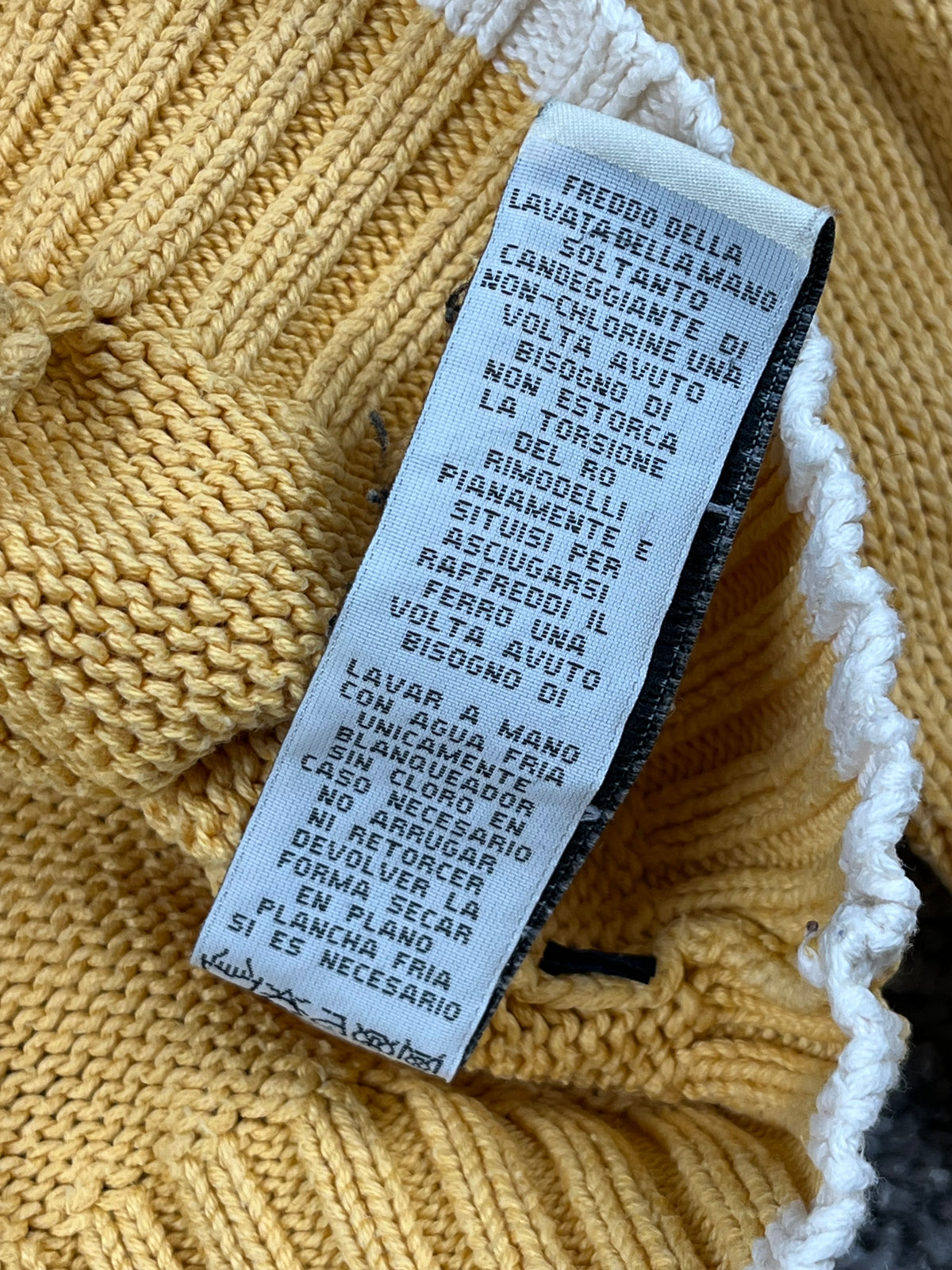Ralph Lauren USA Double Zip Sweater Vintage Y2K 2000S "Yellow/White" (S)