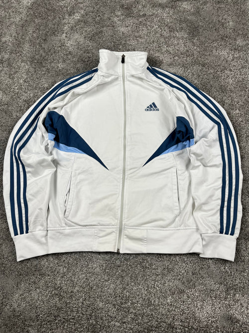 Adidas 3 Stripes TrackJacket Vintage Y2K 2000s "White/Blue" (L)