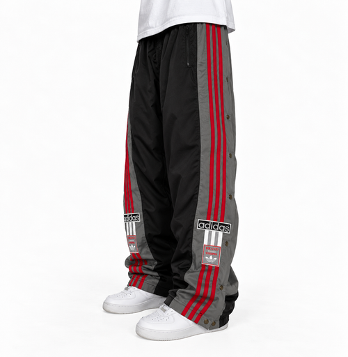 Adidas 3 Stripes Trackpant Vintage Y2K 2000s "Black/Brown/Red" (L)