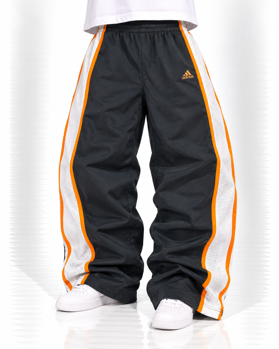 Adidas Basketball Trackpant Vintage Y2K 2000s "Gray/White/Orange" (M/L)