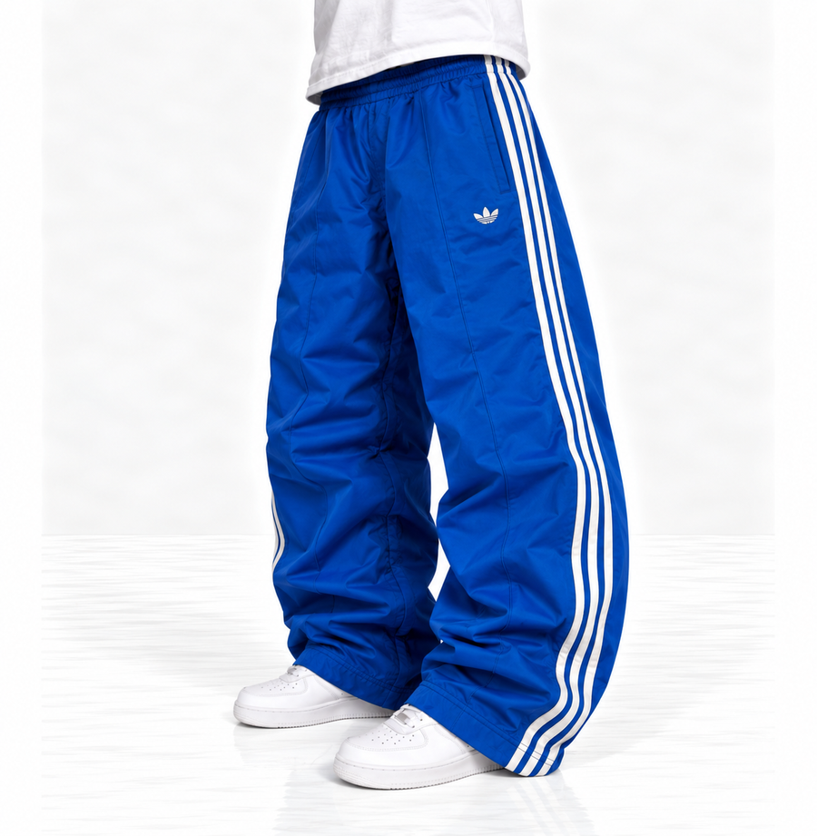 Adidas Trackpant 3 Stripes Vintage Y2K 2000s "Blue/White" (L)