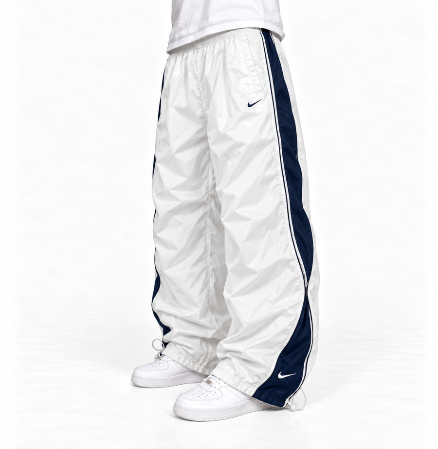 Nike Trackpant Rare Vintage Y2K 2000s "White/Navy" (M)
