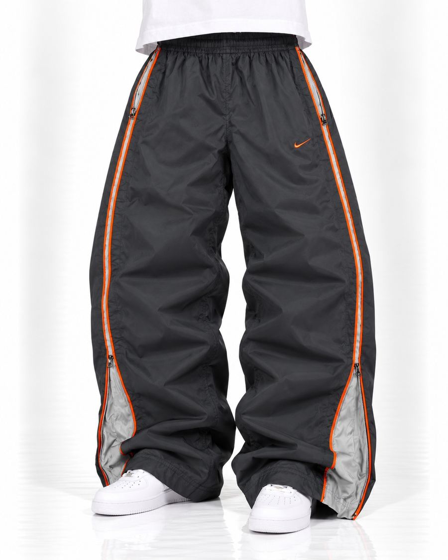 Nike Trackpant Rare Vintage Y2K 2000s "Gray/Orange" (M)