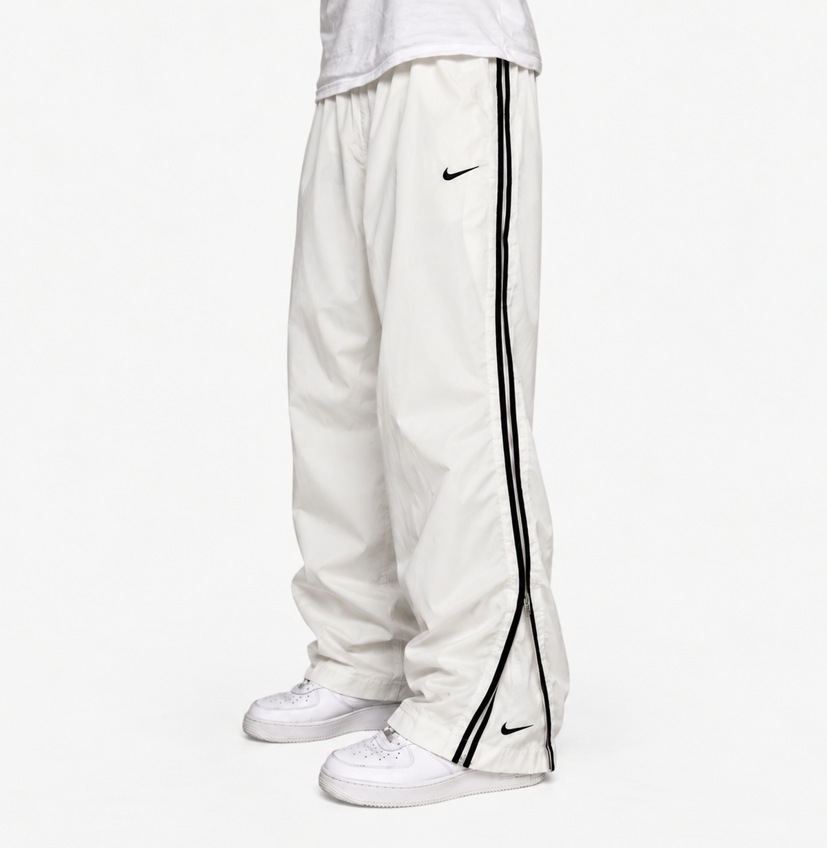 Nike Trackpant Vintage Y2K 2000s "White/Black" (S)