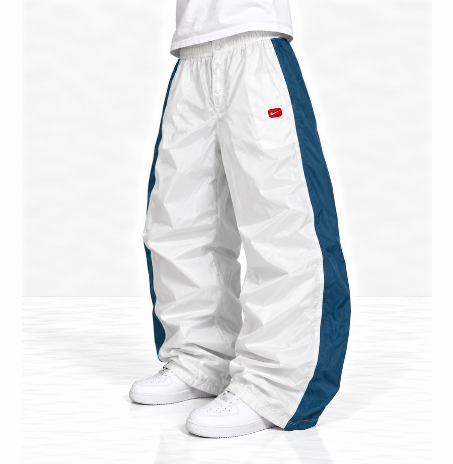 Nike Trackpant Rare Vintage Y2K 2000s "White/Blue" (L)