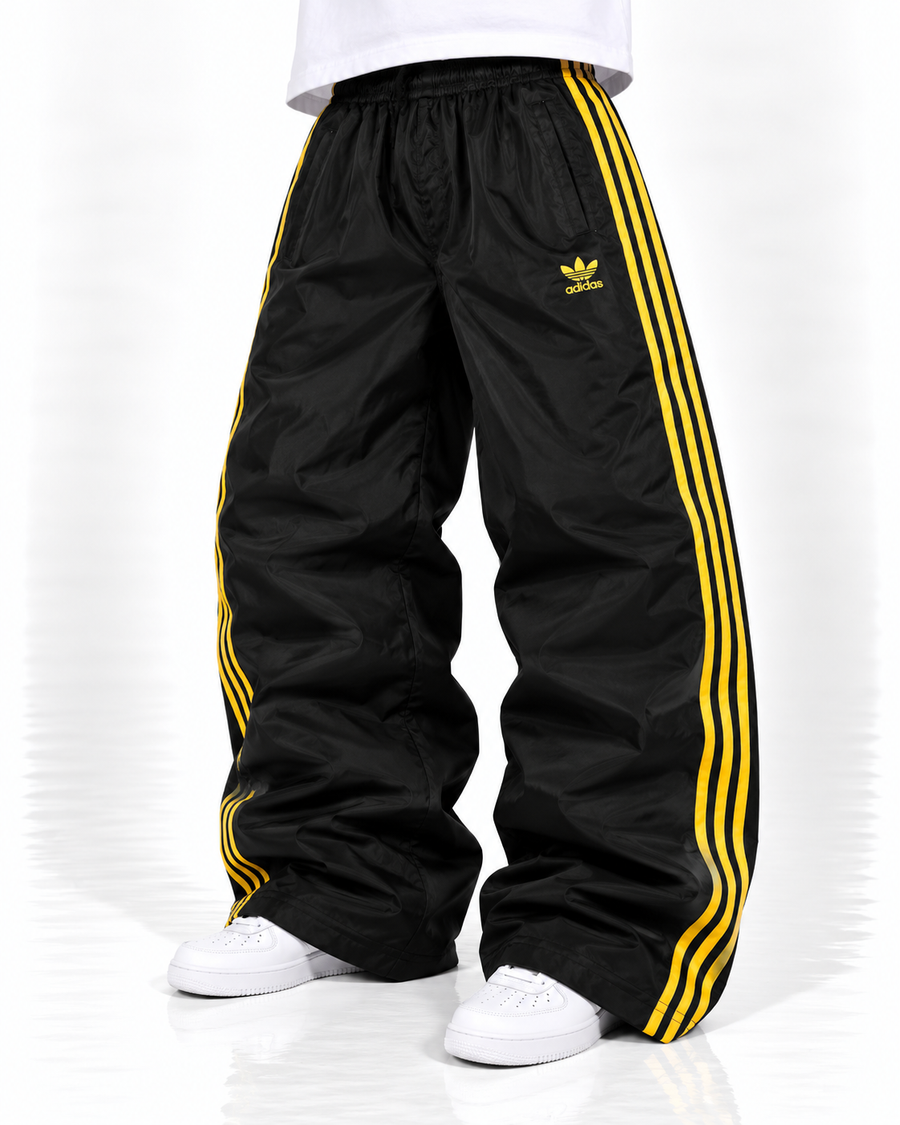 Adidas 3 Stripes Trackpant Vintage Y2K 2000s "Black/Gold" (S)