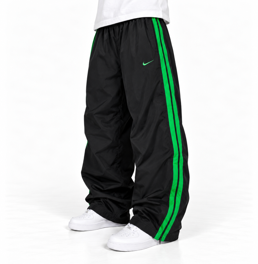 Nike Trackpant Vintage Y2K 2000s "Black/Green" (L)