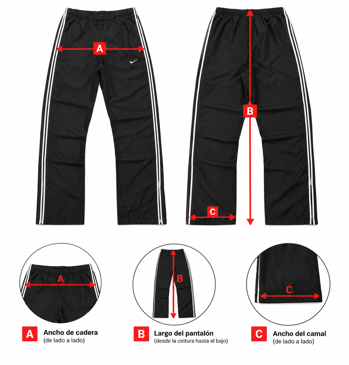 Nike Trackpant Vintage 2000s "White/Black" (S)