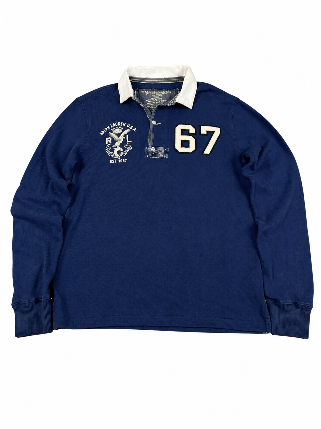 Polo Ralph Lauren Rugby Shirt 67 Vintage Y2K 2000S "Navy/White" (S)