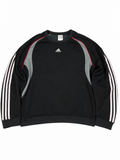 Adidas Crewneck Sweatshirt Vintage Y2K 2000S "Black/Grey/Red" (XXL)