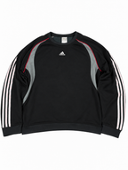 Adidas Crewneck Sweatshirt Vintage Y2K 2000S "Black/Grey/Red" (XXL)