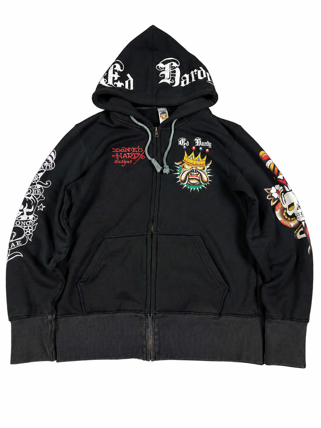 Ed Hardy by Christian Audigier Graphic Sweatshirt Vintage Y2K 2000S "Black" (M)