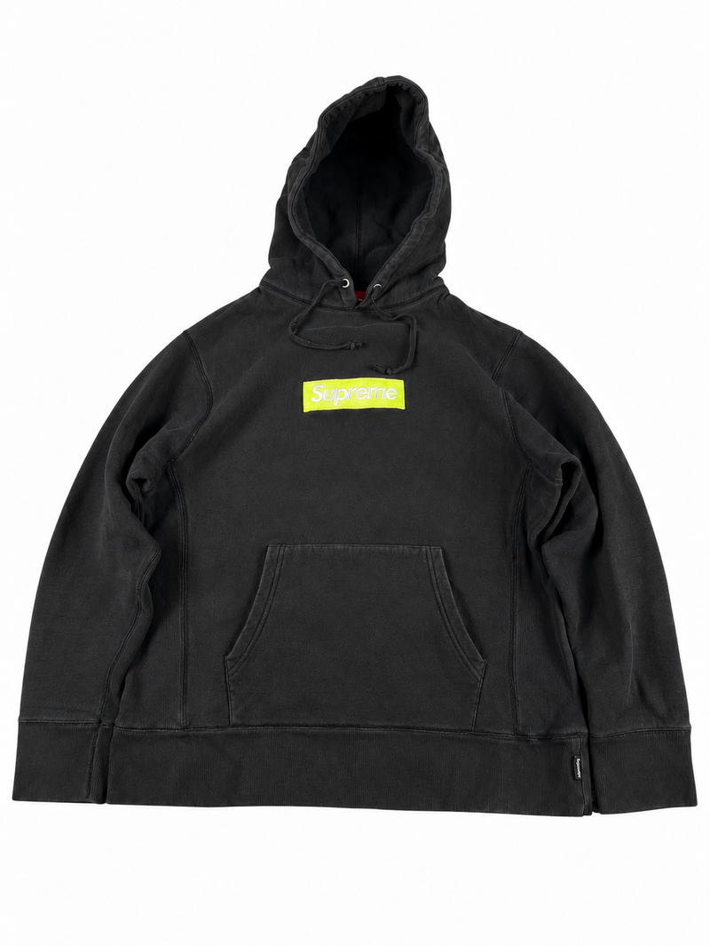 Sweat à capuche Supreme Box Logo FW17 Noir / Citron (M)